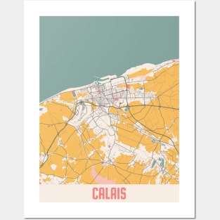 Calais - France Chalk City Map Posters and Art